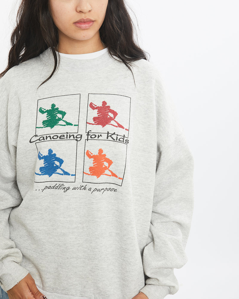 Vintage 90s Canoeing For Kids Sweatshirt <br>XS