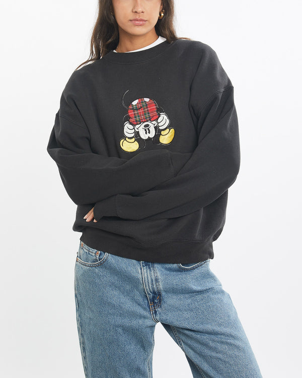 Vintage, 90s, Disney, Mickey, Mouse, Sweatshirt, The Real Deal, size small, colour Black, newtown, sydney, australia, thrift store, opshop, preloved, secondhand, sustainable, retro, antique, 70s, 80s, 90s, 2000s, 00s, fashion, clothing, streetwear, trendy, garment, style, boutique, store, shop, archive, sale, cheap, best, top, Sweats and hoodies