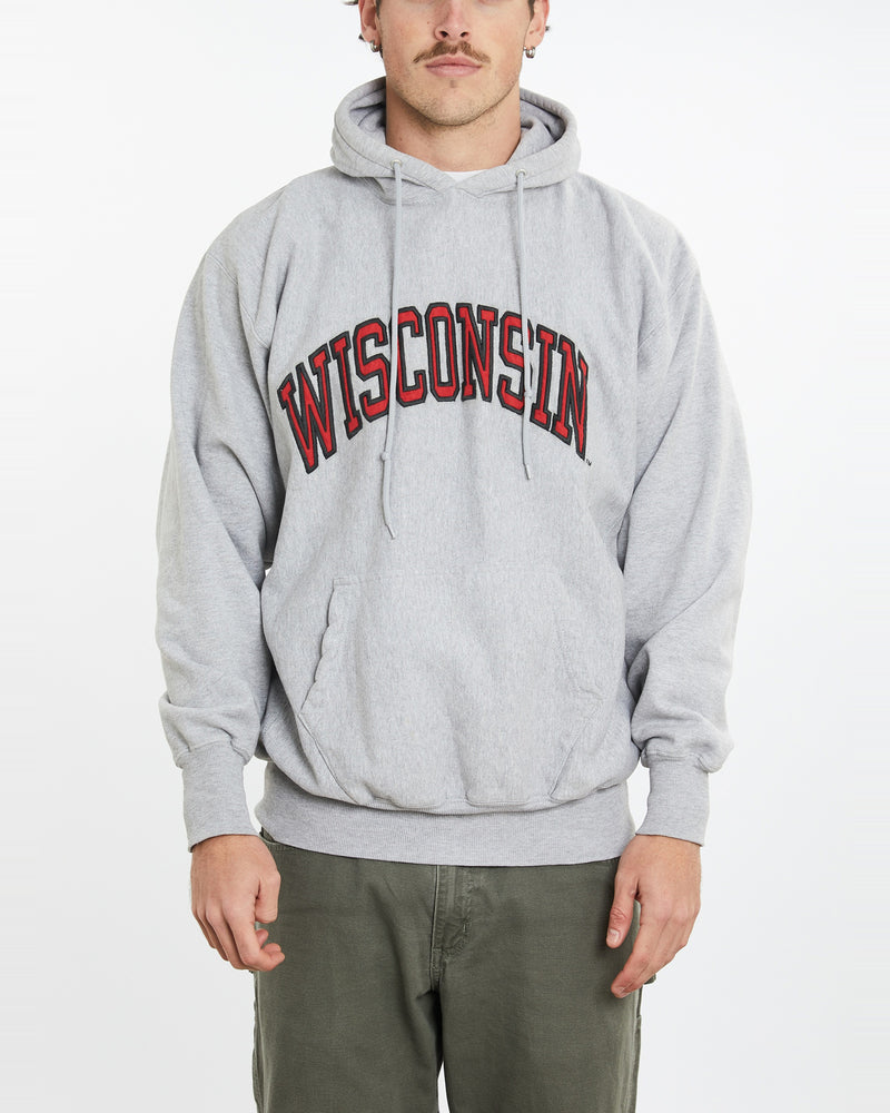 Vintage Wisconsin Hooded Sweatshirt <br>XL , The Real Deal , newtown, sydney, australia, thrift store, opshop, preloved, secondhand, sustainable, retro, antique, 70s, 80s, 90s, 2000s, 00s, fashion, clothing, streetwear, trendy, garment, style, boutique, store, shop, archive, sale, cheap, best, top