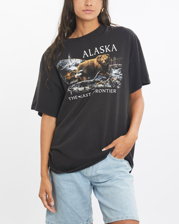 Vintage, Alaska, The, Last, Frontier', Wildlife, Tee, The Real Deal, size small, colour Black, newtown, sydney, australia, thrift store, opshop, preloved, secondhand, sustainable, retro, antique, 70s, 80s, 90s, 2000s, 00s, fashion, clothing, streetwear, trendy, garment, style, boutique, store, shop, archive, sale, cheap, best, top, T-Shirts