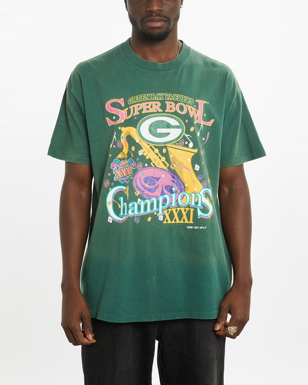 Vintage 1997 NFL Green Bay Packers Super Bowl Tee <br>L