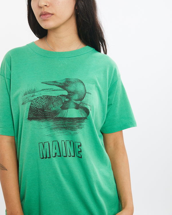 Vintage 80s 'Maine' Loon Bird Wildlife Tee <br>XS