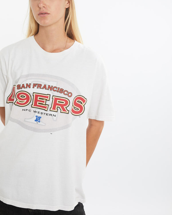 Vintage, 1995, NFL, San, Francisco, 49ers, Tee, The Real Deal, size medium, colour White, newtown, sydney, australia, thrift store, opshop, preloved, secondhand, sustainable, retro, antique, 70s, 80s, 90s, 2000s, 00s, fashion, clothing, streetwear, trendy, garment, style, boutique, store, shop, archive, sale, cheap, best, top, T-Shirts