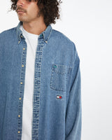 Vintage 90s Tommy Hilfiger Denim Button Up Shirt <br>XXL