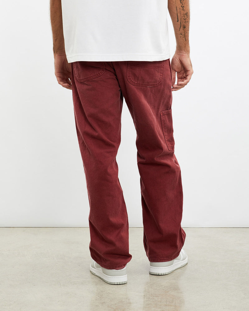 Vintage, Carhartt, Carpenter, Pants, The Real Deal, size 36", colour Burgundy, newtown, sydney, australia, thrift store, opshop, preloved, secondhand, sustainable, retro, antique, 70s, 80s, 90s, 2000s, 00s, fashion, clothing, streetwear, trendy, garment, style, boutique, store, shop, archive, sale, cheap, best, top, Pants