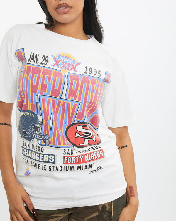 Vintage 1995 NFL Chargers vs 49ers Super Bowl Tee <br>S