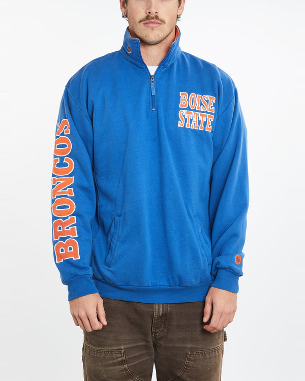 Vintage Boise State Broncos Quarter Zip Sweatshirt <br>XL , The Real Deal , newtown, sydney, australia, thrift store, opshop, preloved, secondhand, sustainable, retro, antique, 70s, 80s, 90s, 2000s, 00s, fashion, clothing, streetwear, trendy, garment, style, boutique, store, shop, archive, sale, cheap, best, top