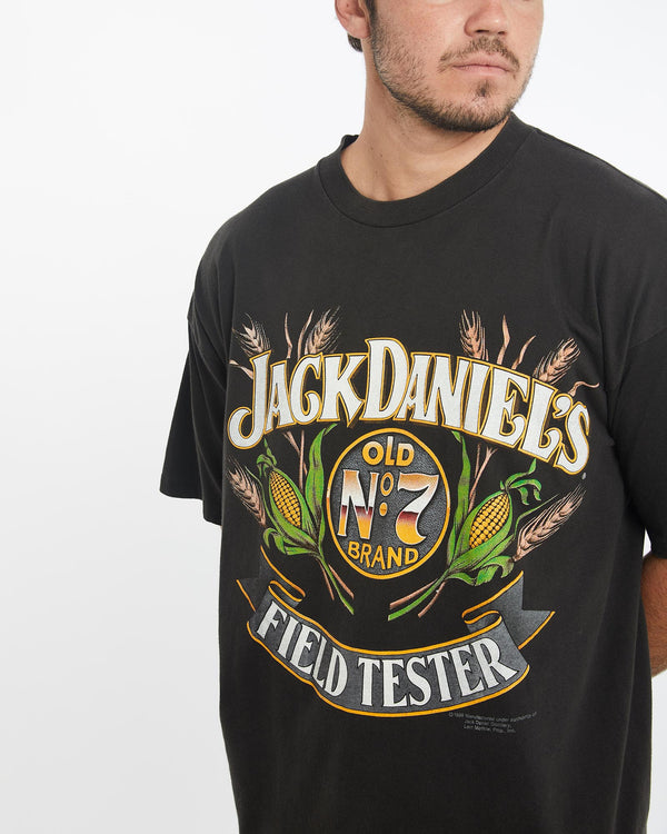 Vintage, 1989, Jack, Daniels, Alcohol, Tee, The Real Deal, size large, colour Black, newtown, sydney, australia, thrift store, opshop, preloved, secondhand, sustainable, retro, antique, 70s, 80s, 90s, 2000s, 00s, fashion, clothing, streetwear, trendy, garment, style, boutique, store, shop, archive, sale, cheap, best, top, T-Shirts