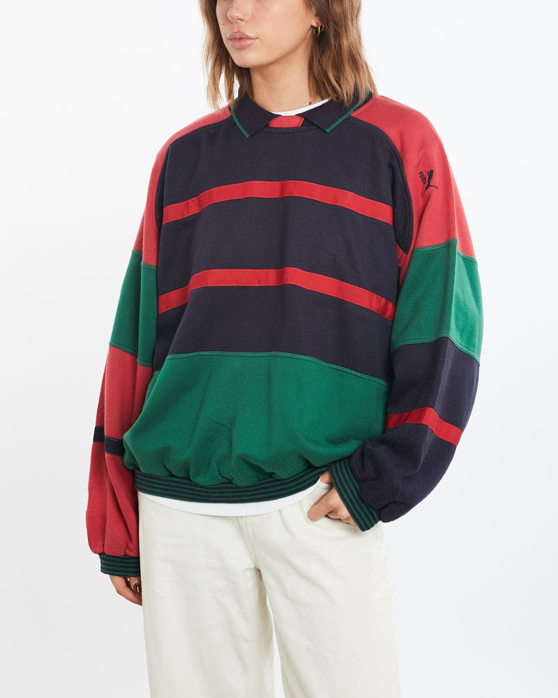 Vintage 90s Puma Collared Sweatshirt <br>M