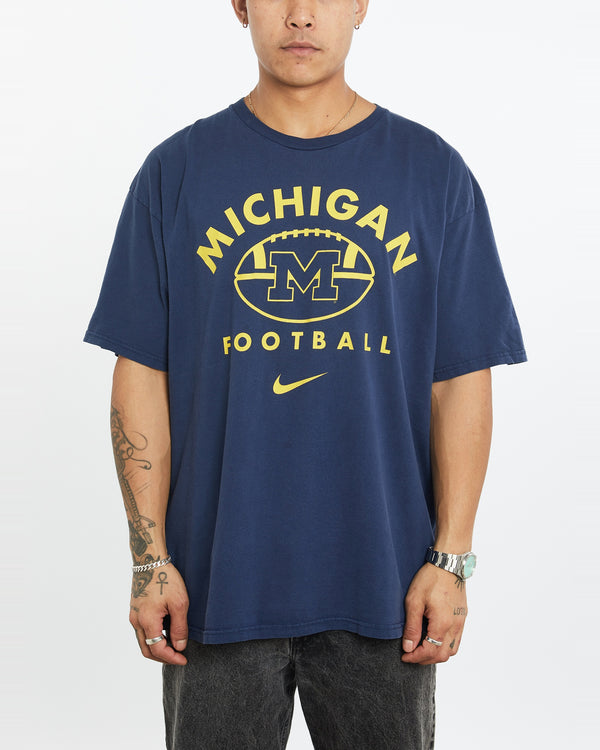 Vintage 90s Nike NCAA University of Michigan Wolverines Tee <br>XL , The Real Deal , newtown, sydney, australia, thrift store, opshop, preloved, secondhand, sustainable, retro, antique, 70s, 80s, 90s, 2000s, 00s, fashion, clothing, streetwear, trendy, garment, style, boutique, store, shop, archive, sale, cheap, best, top