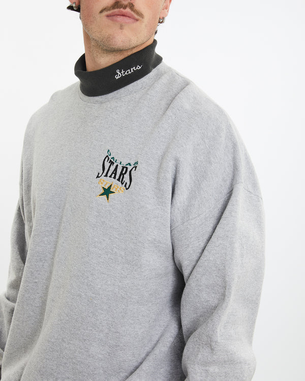 Vintage 90s NHL Dallas Stars Turtleneck Sweatshirt <br>XL , The Real Deal , newtown, sydney, australia, thrift store, opshop, preloved, secondhand, sustainable, retro, antique, 70s, 80s, 90s, 2000s, 00s, fashion, clothing, streetwear, trendy, garment, style, boutique, store, shop, archive, sale, cheap, best, top