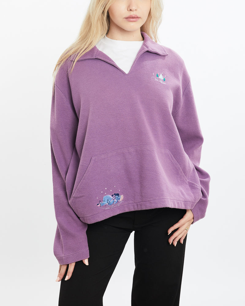 Vintage 90s Disney Winnie The Pooh 'Eeyore' Collared Sweatshirt <br>XS , The Real Deal , newtown, sydney, australia, thrift store, opshop, preloved, secondhand, sustainable, retro, antique, 70s, 80s, 90s, 2000s, 00s, fashion, clothing, streetwear, trendy, garment, style, boutique, store, shop, archive, sale, cheap, best, top