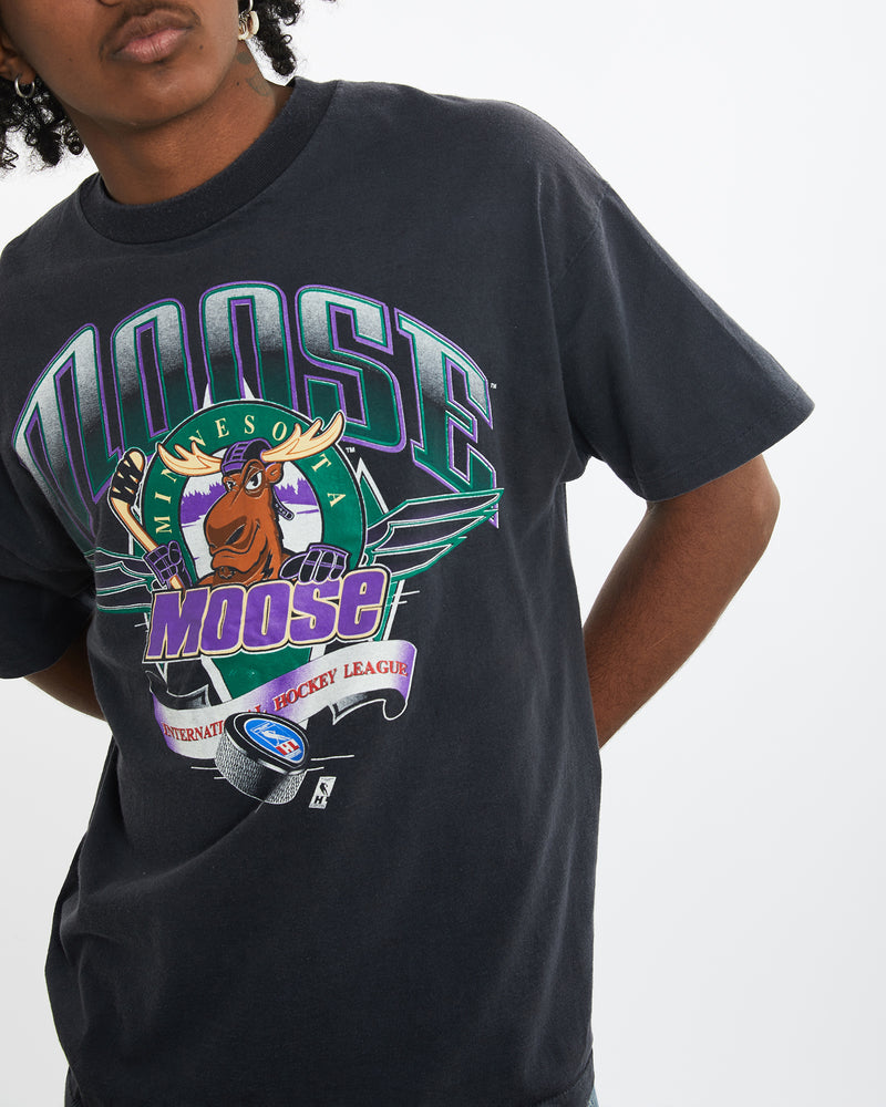 Vintage 90s IHL Minnesota Moose Tee <br>L