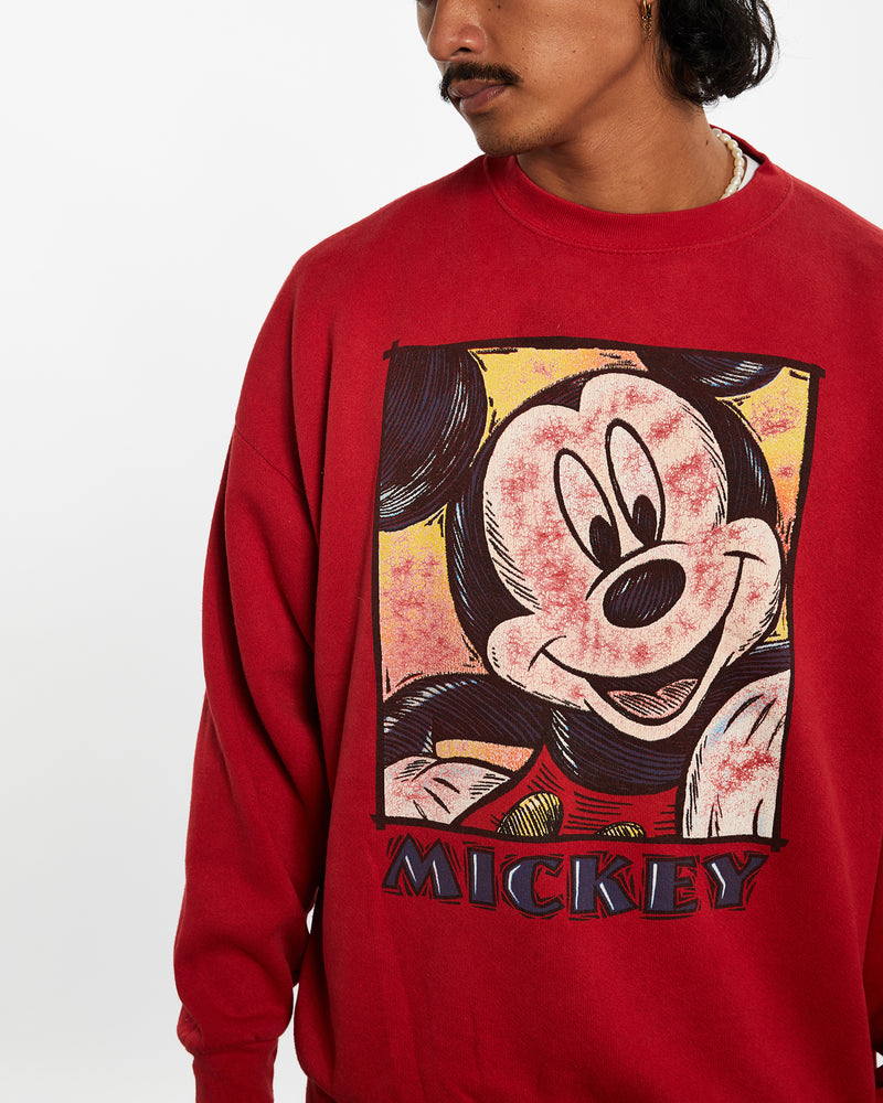 Vintage 90s Disney Mickey Mouse Sweatshirt <br>L , The Real Deal , newtown, sydney, australia, thrift store, opshop, preloved, secondhand, sustainable, retro, antique, 70s, 80s, 90s, 2000s, 00s, fashion, clothing, streetwear, trendy, garment, style, boutique, store, shop, archive, sale, cheap, best, top