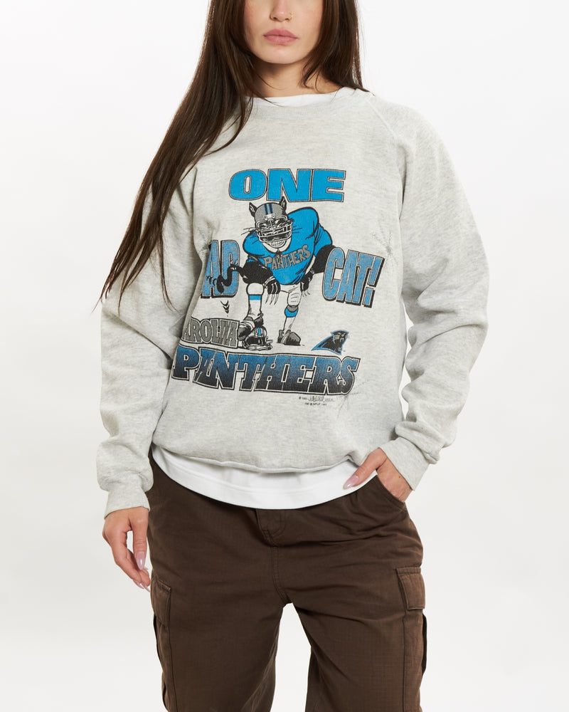 Vintage 1993 NFL Carolina Panthers Sweatshirt <br>S , The Real Deal , newtown, sydney, australia, thrift store, opshop, preloved, secondhand, sustainable, retro, antique, 70s, 80s, 90s, 2000s, 00s, fashion, clothing, streetwear, trendy, garment, style, boutique, store, shop, archive, sale, cheap, best, top