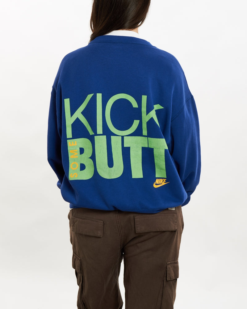 90s Nike 'Kick Some Butt' Sweatshirt <br>S