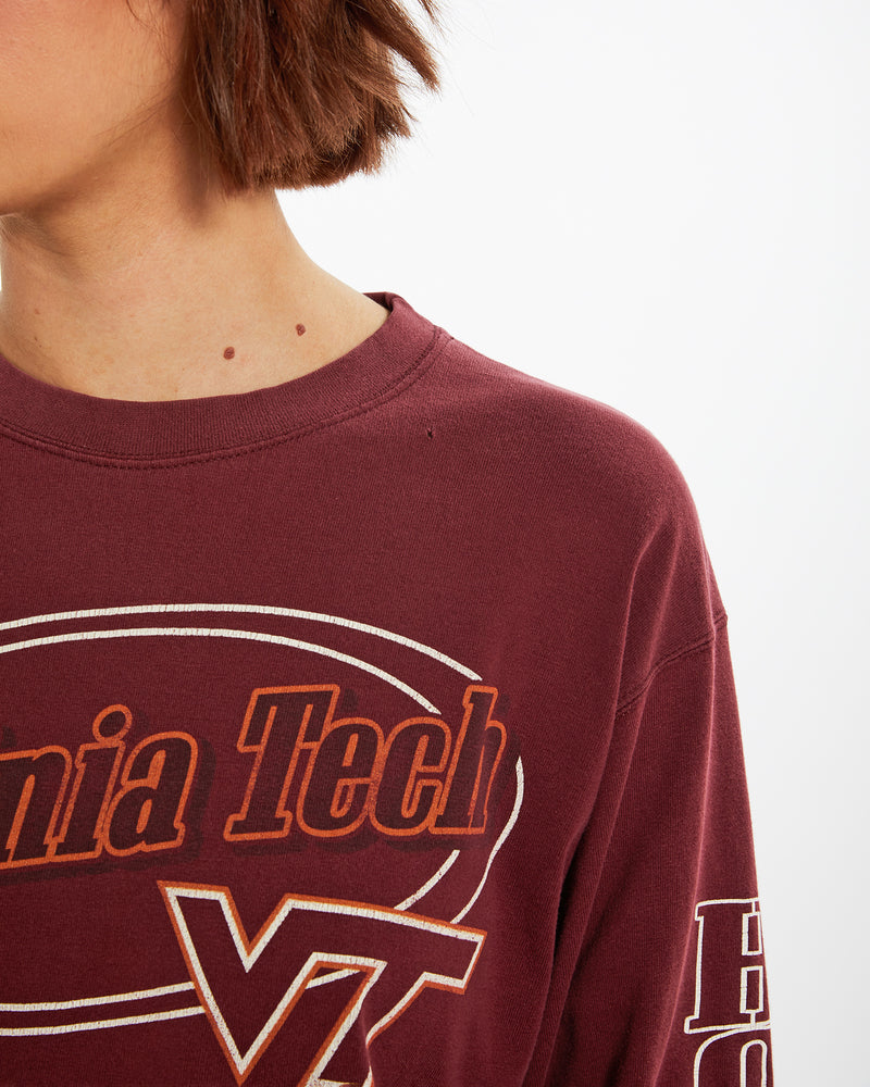 90s NCAA Virginia Tech Hokies Long Sleeve Tee <br>M