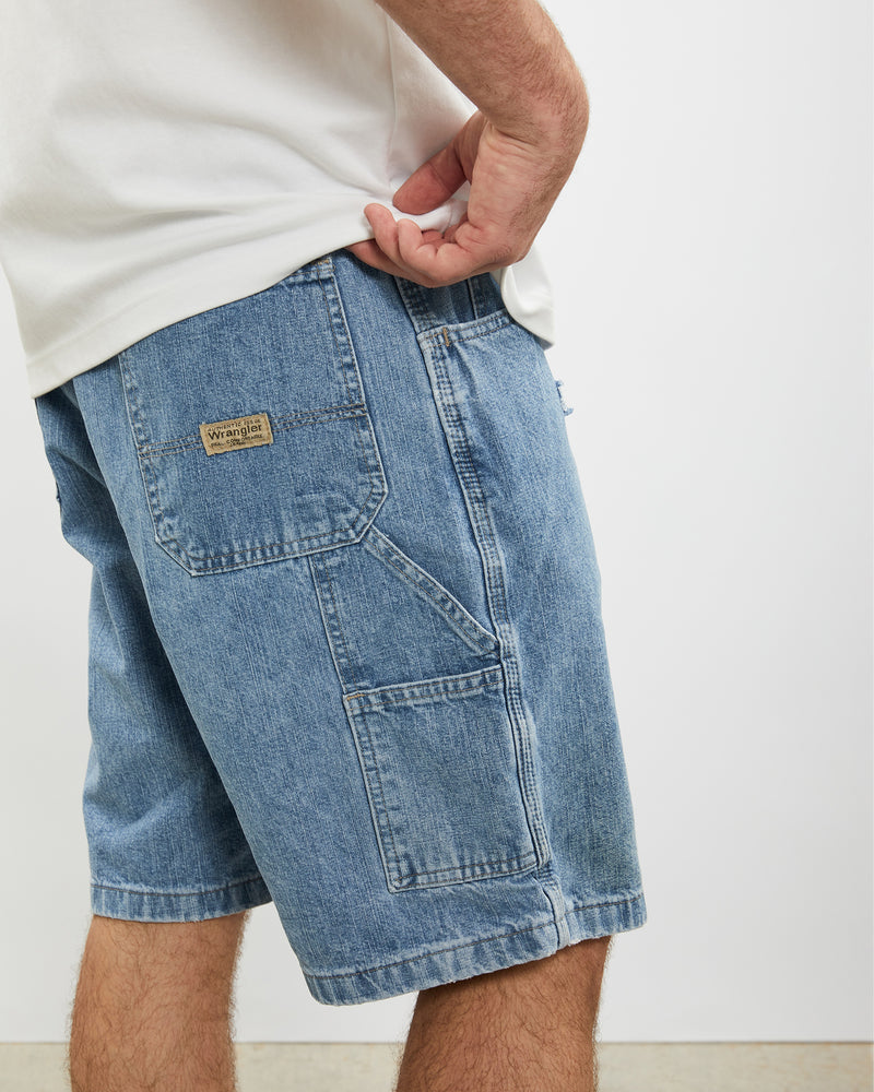 Vintage Wrangler Denim Carpenter Shorts <br>33" , The Real Deal , newtown, sydney, australia, thrift store, opshop, preloved, secondhand, sustainable, retro, antique, 70s, 80s, 90s, 2000s, 00s, fashion, clothing, streetwear, trendy, garment, style, boutique, store, shop, archive, sale, cheap, best, top