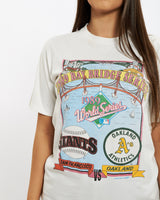 Vintage 1989 World Series 'Giants v Oakland A's' Tee <br>M , The Real Deal , newtown, sydney, australia, thrift store, opshop, preloved, secondhand, sustainable, retro, antique, 70s, 80s, 90s, 2000s, 00s, fashion, clothing, streetwear, trendy, garment, style, boutique, store, shop, archive, sale, cheap, best, top