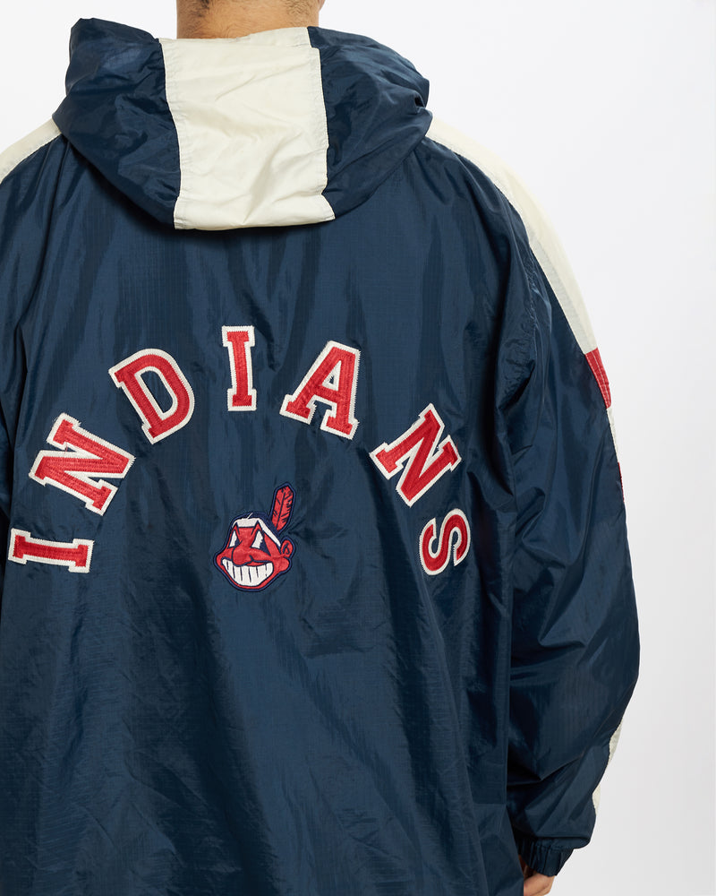 Vintage 90s Cleveland Indians Spray Jacket <br>L , The Real Deal , newtown, sydney, australia, thrift store, opshop, preloved, secondhand, sustainable, retro, antique, 70s, 80s, 90s, 2000s, 00s, fashion, clothing, streetwear, trendy, garment, style, boutique, store, shop, archive, sale, cheap, best, top