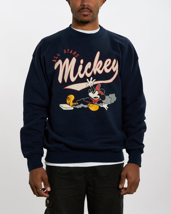 Vintage 90s Mickey Mouse 'All Stars' Baseball Sweatshirt <br>L