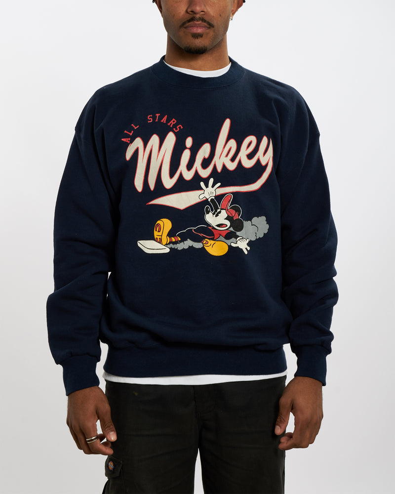 Vintage 90s Mickey Mouse 'All Stars' Baseball Sweatshirt <br>L , The Real Deal , newtown, sydney, australia, thrift store, opshop, preloved, secondhand, sustainable, retro, antique, 70s, 80s, 90s, 2000s, 00s, fashion, clothing, streetwear, trendy, garment, style, boutique, store, shop, archive, sale, cheap, best, top