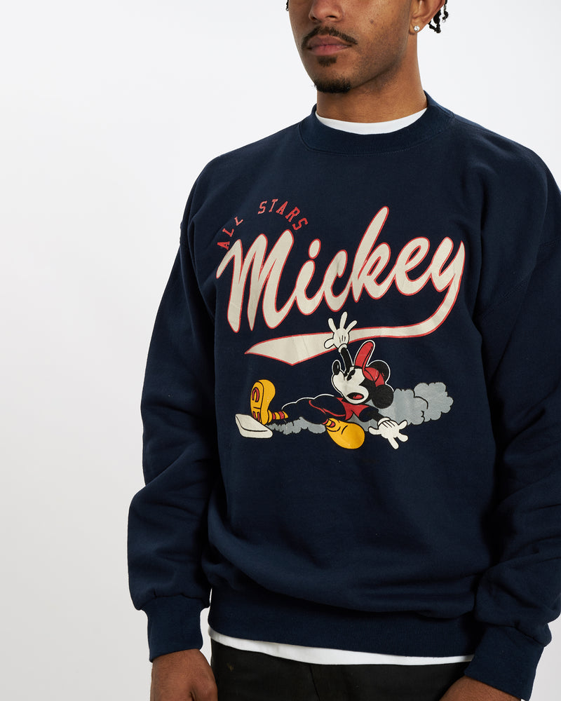 Vintage 90s Mickey Mouse 'All Stars' Baseball Sweatshirt <br>L