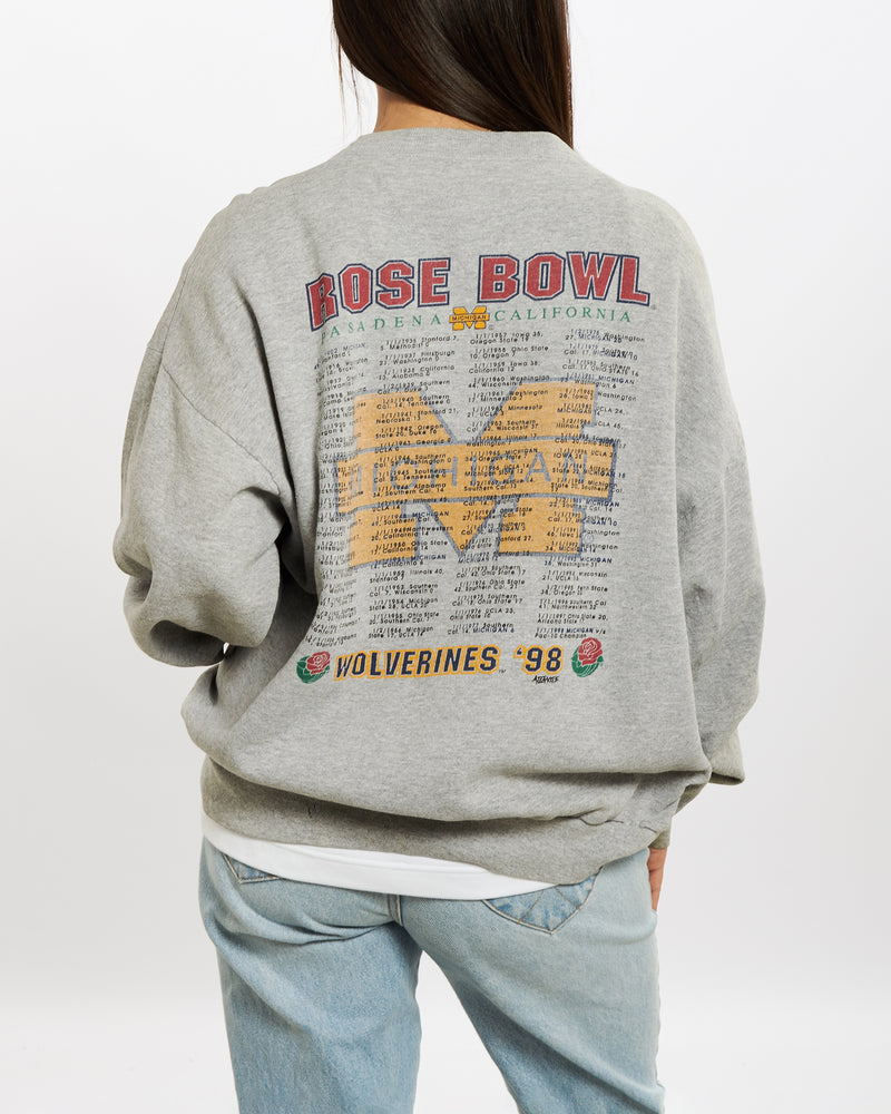 Vintage 1998 Michigan Rose Bowl Sweatshirt <br>M , The Real Deal , newtown, sydney, australia, thrift store, opshop, preloved, secondhand, sustainable, retro, antique, 70s, 80s, 90s, 2000s, 00s, fashion, clothing, streetwear, trendy, garment, style, boutique, store, shop, archive, sale, cheap, best, top