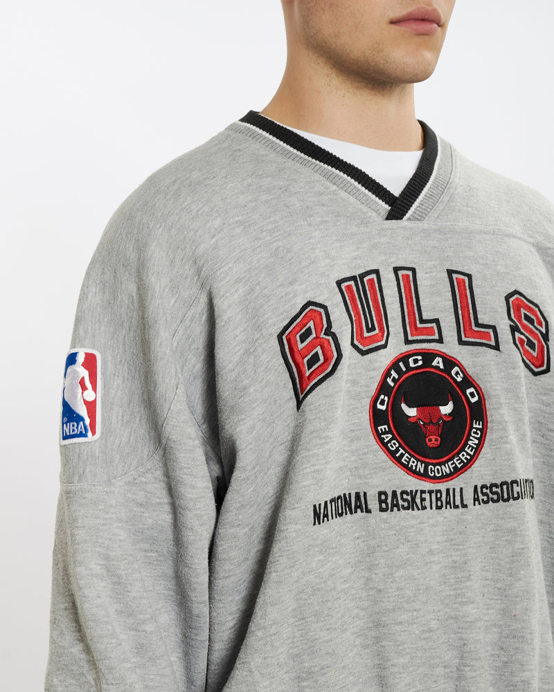 Vintage 90s Chicago Bulls Embroidered Sweatshirt <br>L , The Real Deal , newtown, sydney, australia, thrift store, opshop, preloved, secondhand, sustainable, retro, antique, 70s, 80s, 90s, 2000s, 00s, fashion, clothing, streetwear, trendy, garment, style, boutique, store, shop, archive, sale, cheap, best, top