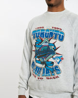 Vintage 1993 Toronto Blue Jays Sweatshirt <br>L , The Real Deal , newtown, sydney, australia, thrift store, opshop, preloved, secondhand, sustainable, retro, antique, 70s, 80s, 90s, 2000s, 00s, fashion, clothing, streetwear, trendy, garment, style, boutique, store, shop, archive, sale, cheap, best, top