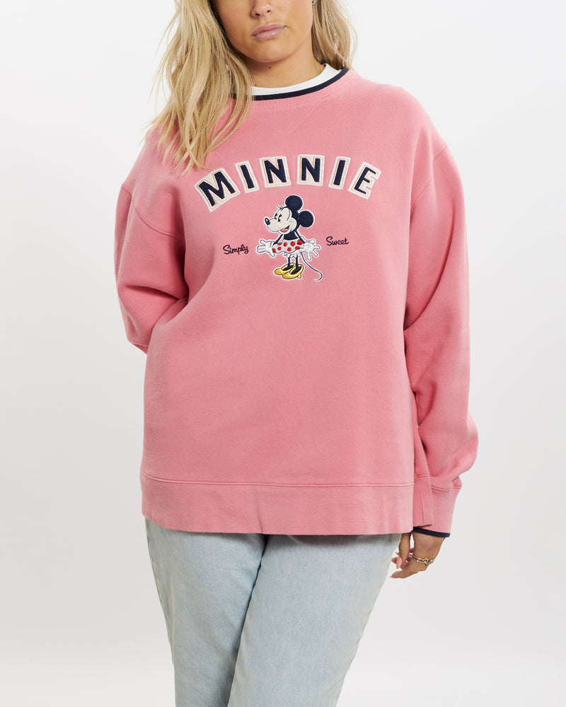 Vintage Minnie Mouse Embroidered Sweatshirt <br>M , The Real Deal , newtown, sydney, australia, thrift store, opshop, preloved, secondhand, sustainable, retro, antique, 70s, 80s, 90s, 2000s, 00s, fashion, clothing, streetwear, trendy, garment, style, boutique, store, shop, archive, sale, cheap, best, top