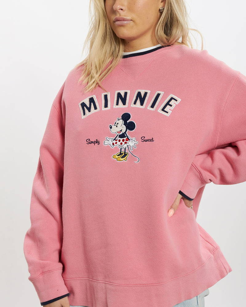 Vintage Minnie Mouse Embroidered Sweatshirt <br>M , The Real Deal , newtown, sydney, australia, thrift store, opshop, preloved, secondhand, sustainable, retro, antique, 70s, 80s, 90s, 2000s, 00s, fashion, clothing, streetwear, trendy, garment, style, boutique, store, shop, archive, sale, cheap, best, top