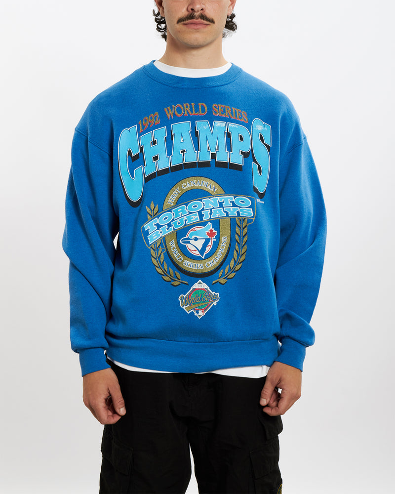 Vintage 1992 Toronto Blue Jays World Series Sweatshirt <br>L , The Real Deal , newtown, sydney, australia, thrift store, opshop, preloved, secondhand, sustainable, retro, antique, 70s, 80s, 90s, 2000s, 00s, fashion, clothing, streetwear, trendy, garment, style, boutique, store, shop, archive, sale, cheap, best, top