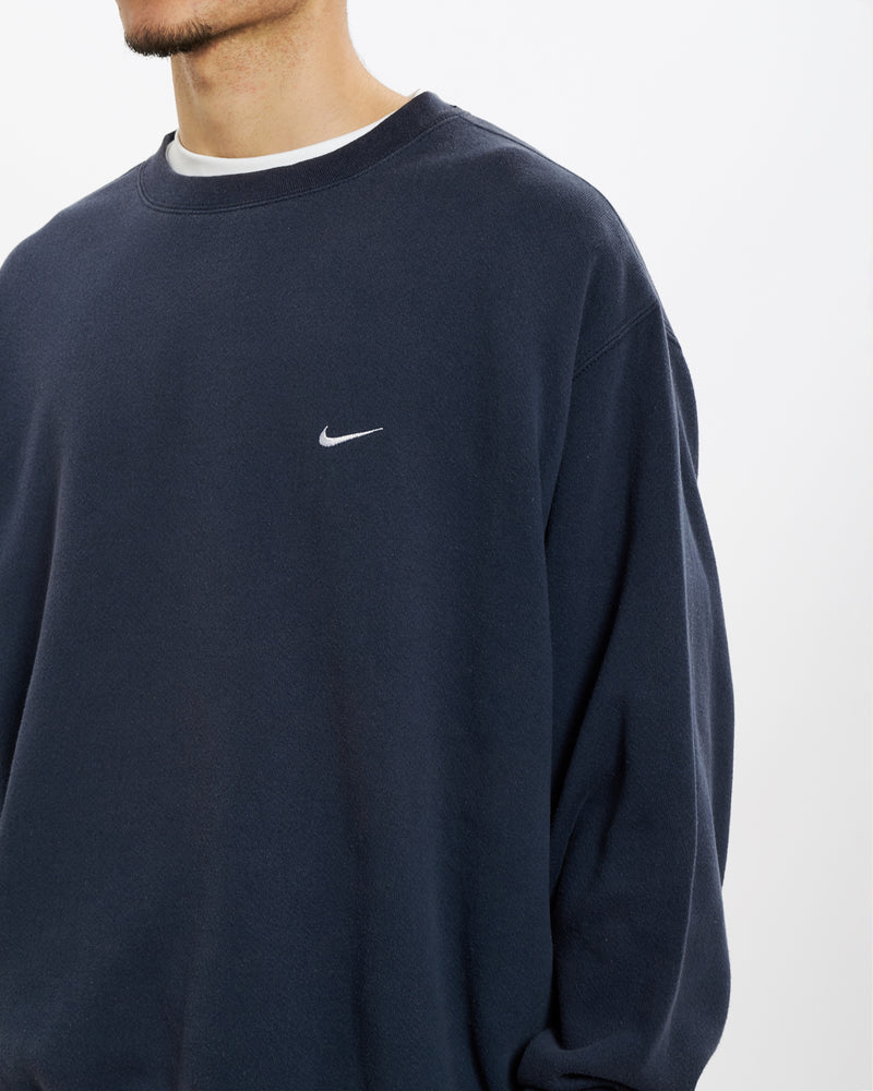 Vintage 90s Nike Small Swoosh Sweatshirt <br>L , The Real Deal , newtown, sydney, australia, thrift store, opshop, preloved, secondhand, sustainable, retro, antique, 70s, 80s, 90s, 2000s, 00s, fashion, clothing, streetwear, trendy, garment, style, boutique, store, shop, archive, sale, cheap, best, top