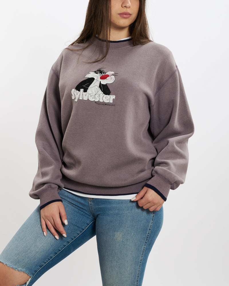 Vintage 1996 Sylvester The Cat Sweatshirt <br>M , The Real Deal , newtown, sydney, australia, thrift store, opshop, preloved, secondhand, sustainable, retro, antique, 70s, 80s, 90s, 2000s, 00s, fashion, clothing, streetwear, trendy, garment, style, boutique, store, shop, archive, sale, cheap, best, top