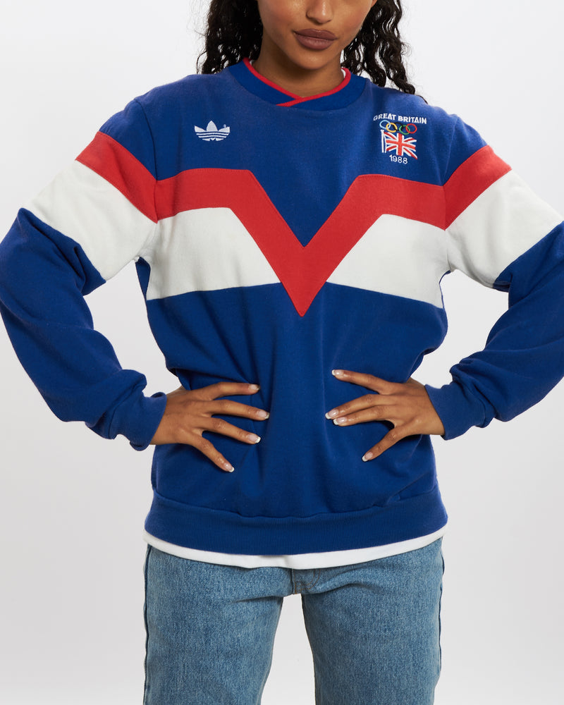 Vintage 1988 Adidas Great Britian Olympic Sweatshirt <br>XS , The Real Deal , newtown, sydney, australia, thrift store, opshop, preloved, secondhand, sustainable, retro, antique, 70s, 80s, 90s, 2000s, 00s, fashion, clothing, streetwear, trendy, garment, style, boutique, store, shop, archive, sale, cheap, best, top