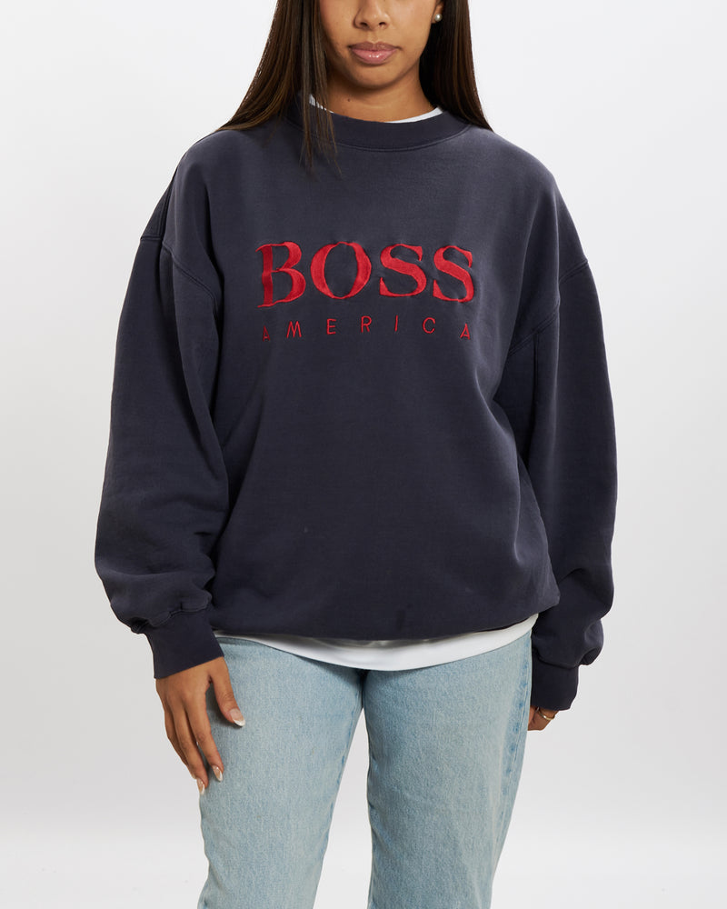 Vintage 90s Embroidered Hugo Boss Sweatshirt <br>M