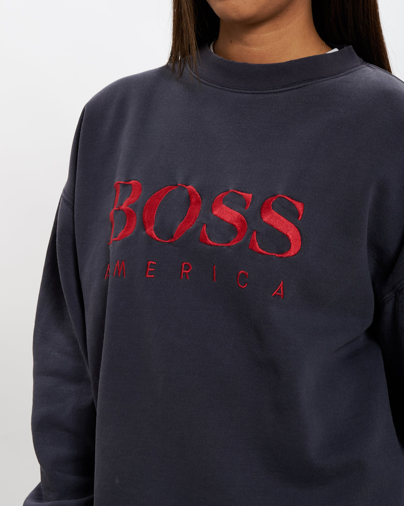 Vintage 90s Embroidered Hugo Boss Sweatshirt <br>M , The Real Deal , newtown, sydney, australia, thrift store, opshop, preloved, secondhand, sustainable, retro, antique, 70s, 80s, 90s, 2000s, 00s, fashion, clothing, streetwear, trendy, garment, style, boutique, store, shop, archive, sale, cheap, best, top