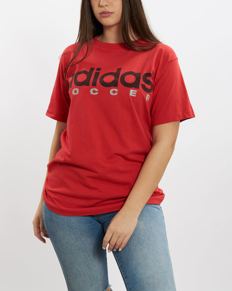 Vintage 90s Adidas Soccer Tee <br>M , The Real Deal , newtown, sydney, australia, thrift store, opshop, preloved, secondhand, sustainable, retro, antique, 70s, 80s, 90s, 2000s, 00s, fashion, clothing, streetwear, trendy, garment, style, boutique, store, shop, archive, sale, cheap, best, top