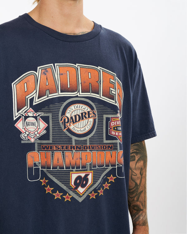 Vintage 1996 San Diego Padres Tee <br>XL , The Real Deal , newtown, sydney, australia, thrift store, opshop, preloved, secondhand, sustainable, retro, antique, 70s, 80s, 90s, 2000s, 00s, fashion, clothing, streetwear, trendy, garment, style, boutique, store, shop, archive, sale, cheap, best, top