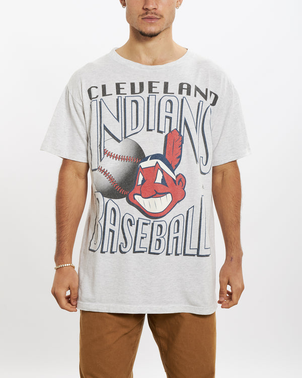 Vintage 90s Cleveland Indians Tee <br>L , The Real Deal , newtown, sydney, australia, thrift store, opshop, preloved, secondhand, sustainable, retro, antique, 70s, 80s, 90s, 2000s, 00s, fashion, clothing, streetwear, trendy, garment, style, boutique, store, shop, archive, sale, cheap, best, top