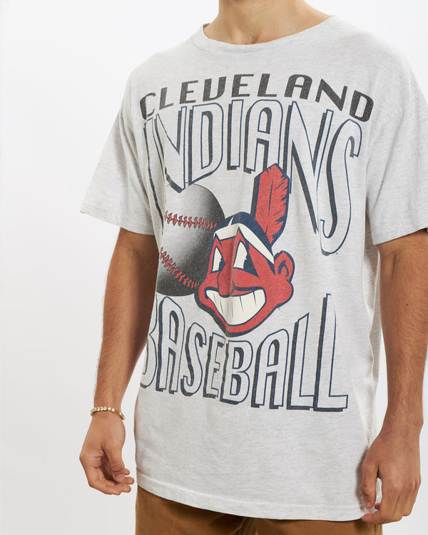 Vintage 90s Cleveland Indians Tee <br>L , The Real Deal , newtown, sydney, australia, thrift store, opshop, preloved, secondhand, sustainable, retro, antique, 70s, 80s, 90s, 2000s, 00s, fashion, clothing, streetwear, trendy, garment, style, boutique, store, shop, archive, sale, cheap, best, top