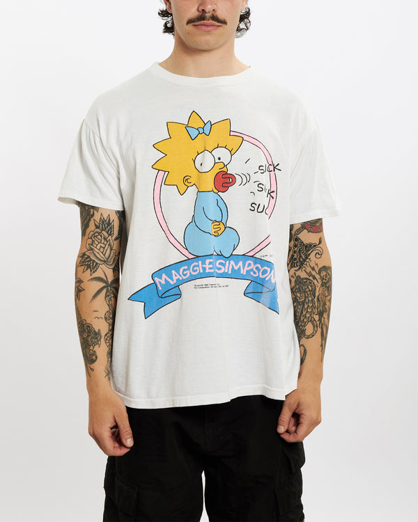 Vintage 1990 Maggie Simpson Tee <br>L , The Real Deal , newtown, sydney, australia, thrift store, opshop, preloved, secondhand, sustainable, retro, antique, 70s, 80s, 90s, 2000s, 00s, fashion, clothing, streetwear, trendy, garment, style, boutique, store, shop, archive, sale, cheap, best, top