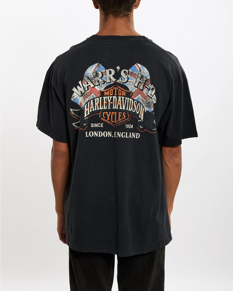 Vintage Harley Davidson 'London, England' Tee <br>XL , The Real Deal , newtown, sydney, australia, thrift store, opshop, preloved, secondhand, sustainable, retro, antique, 70s, 80s, 90s, 2000s, 00s, fashion, clothing, streetwear, trendy, garment, style, boutique, store, shop, archive, sale, cheap, best, top