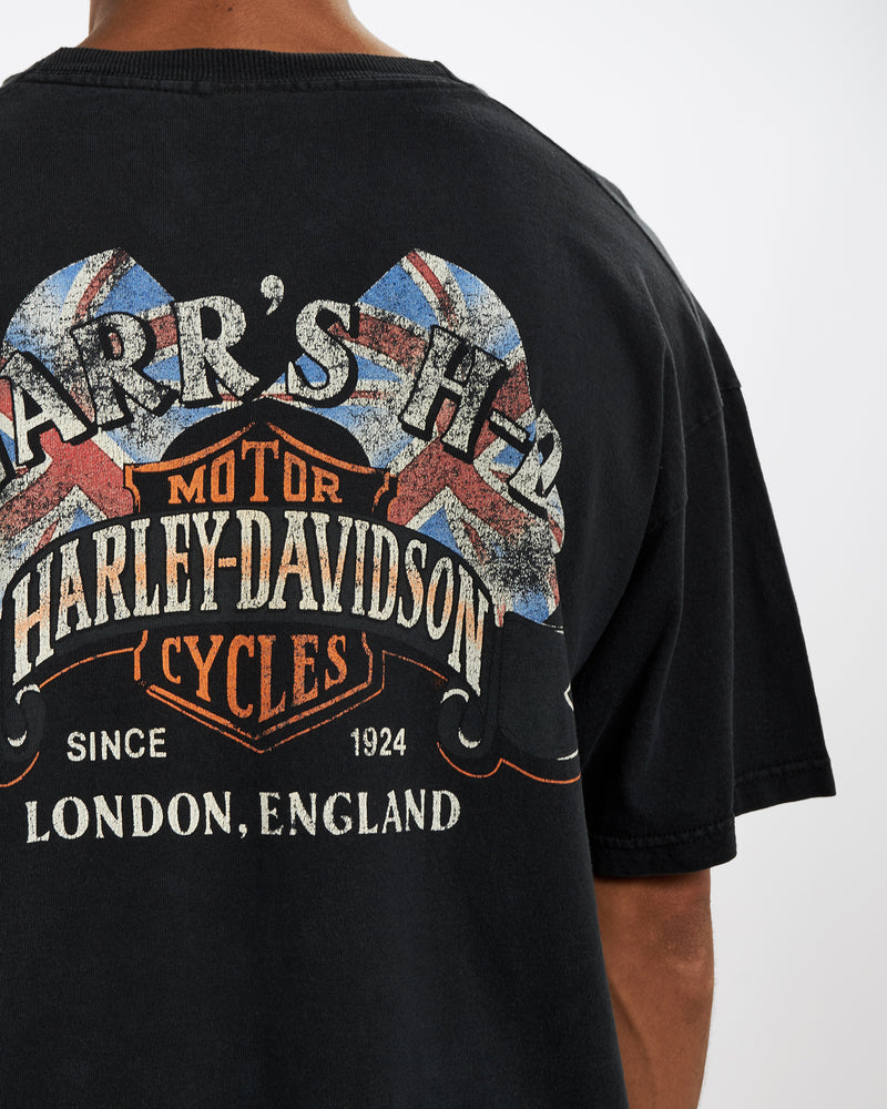 Vintage Harley Davidson 'London, England' Tee <br>XL , The Real Deal , newtown, sydney, australia, thrift store, opshop, preloved, secondhand, sustainable, retro, antique, 70s, 80s, 90s, 2000s, 00s, fashion, clothing, streetwear, trendy, garment, style, boutique, store, shop, archive, sale, cheap, best, top