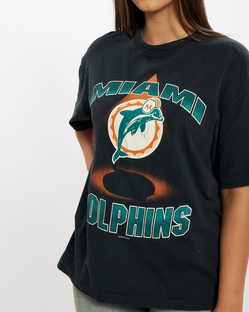 Vintage 1993 Miami Dolphins Tee <br>M , The Real Deal , newtown, sydney, australia, thrift store, opshop, preloved, secondhand, sustainable, retro, antique, 70s, 80s, 90s, 2000s, 00s, fashion, clothing, streetwear, trendy, garment, style, boutique, store, shop, archive, sale, cheap, best, top