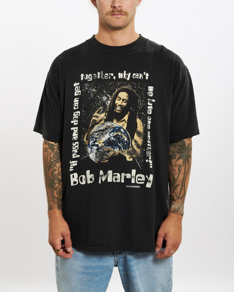 Vintage 90s Bob Marley 'One Love' Tee <br>XL , The Real Deal , newtown, sydney, australia, thrift store, opshop, preloved, secondhand, sustainable, retro, antique, 70s, 80s, 90s, 2000s, 00s, fashion, clothing, streetwear, trendy, garment, style, boutique, store, shop, archive, sale, cheap, best, top