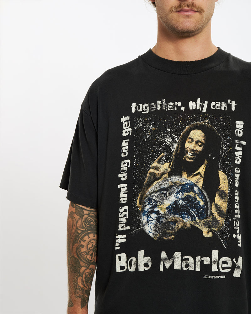 Vintage 90s Bob Marley 'One Love' Tee <br>XL , The Real Deal , newtown, sydney, australia, thrift store, opshop, preloved, secondhand, sustainable, retro, antique, 70s, 80s, 90s, 2000s, 00s, fashion, clothing, streetwear, trendy, garment, style, boutique, store, shop, archive, sale, cheap, best, top