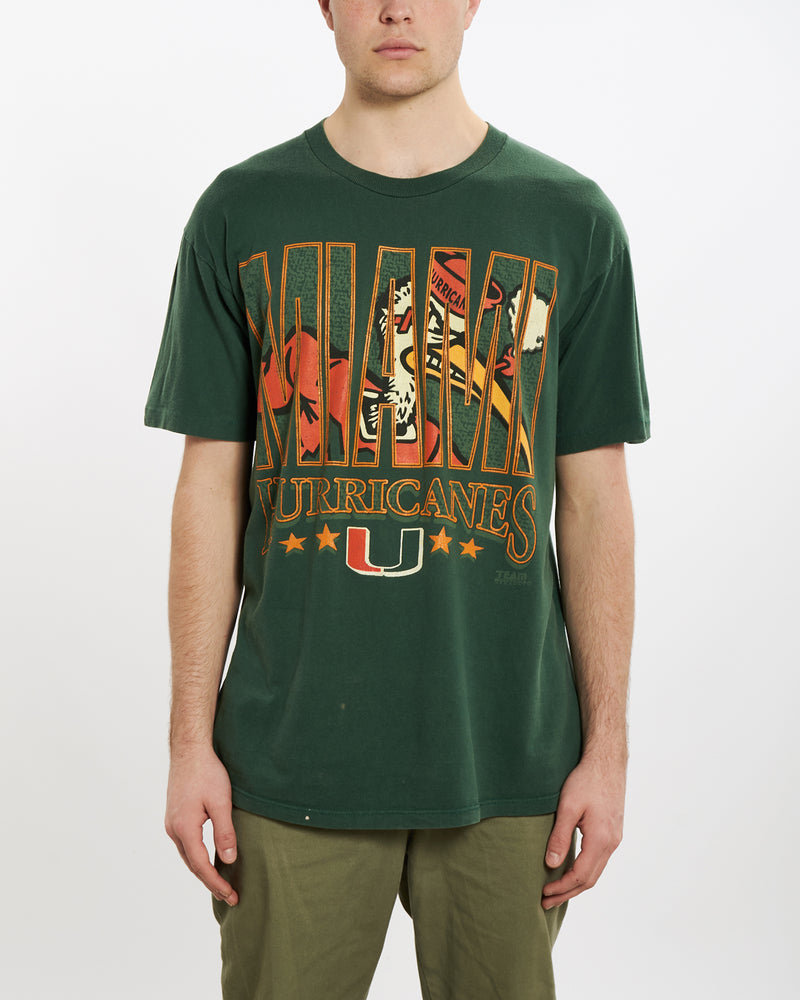 Vintage 90s Miami Hurricanes Tee <br>L , The Real Deal , newtown, sydney, australia, thrift store, opshop, preloved, secondhand, sustainable, retro, antique, 70s, 80s, 90s, 2000s, 00s, fashion, clothing, streetwear, trendy, garment, style, boutique, store, shop, archive, sale, cheap, best, top