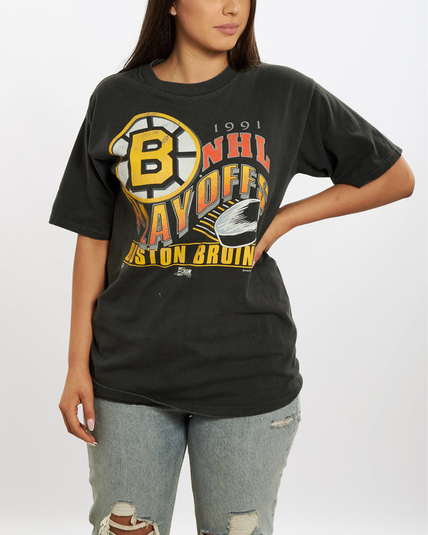 Vintage 1991 Boston Bruins Tee <br>M , The Real Deal , newtown, sydney, australia, thrift store, opshop, preloved, secondhand, sustainable, retro, antique, 70s, 80s, 90s, 2000s, 00s, fashion, clothing, streetwear, trendy, garment, style, boutique, store, shop, archive, sale, cheap, best, top